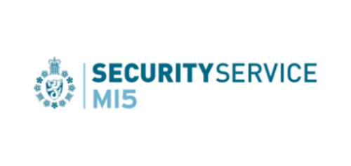 Light blue MI5 Security Services logo on a white background.