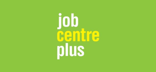 Job Centre Plus logo on a green background.