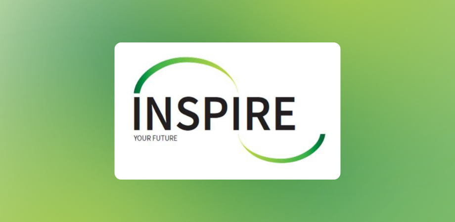Inspire Hub logo on a multicoloured background