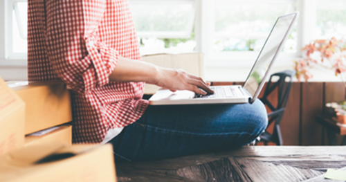 Person using a laptop.