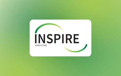 Inspire Hub logo on a green background