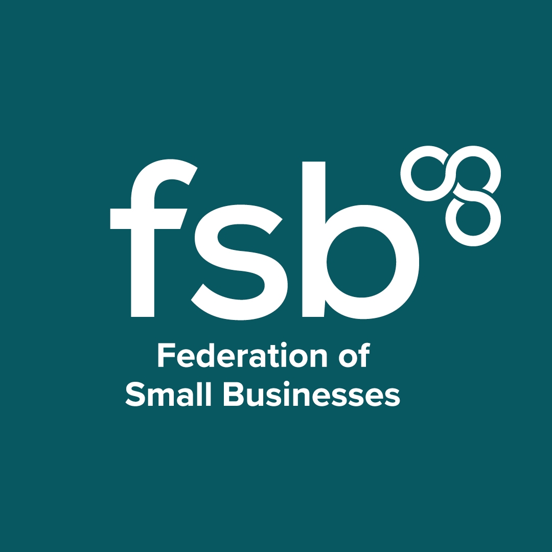 White Federation of Small Businesses (FSB) logo on a teal background.